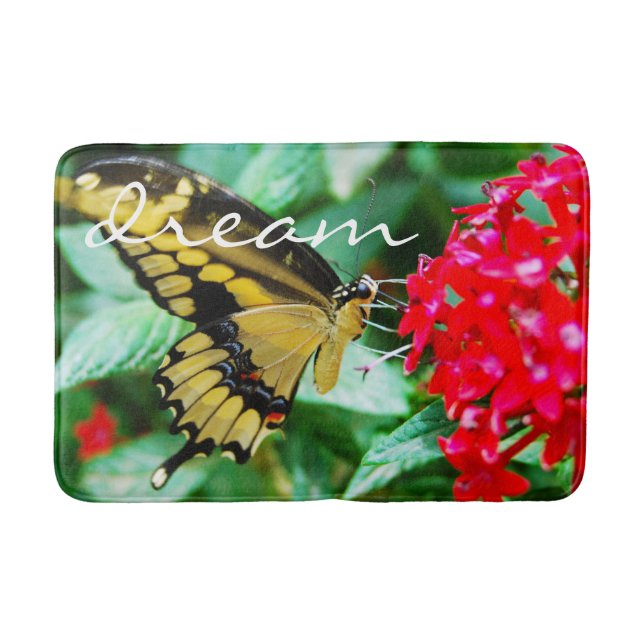 Tapis De Bain Yellow Black Butterfly Photographie Dream Script (Devant)