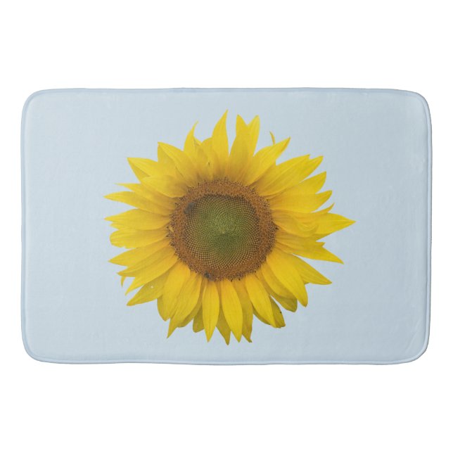 Tapis De Bain Yellow Sunflower Cute Floral Blue (Devant)