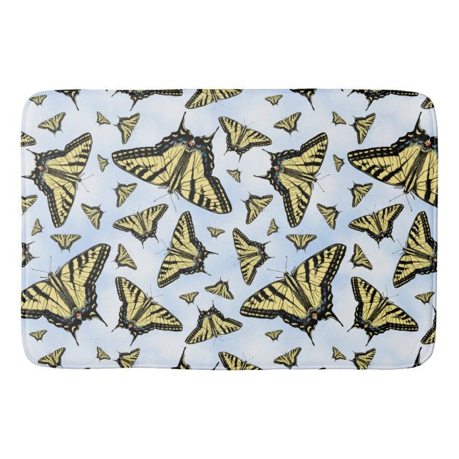 Tapis De Bain Yellow Swallowtail Butterflies Blue Sky Custom (Devant)
