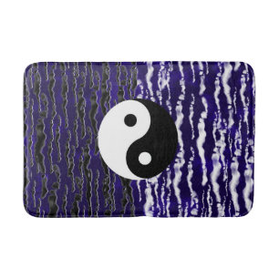 Tapis De Bain Yin Yang Bleu Tranquillité Énergie Zen