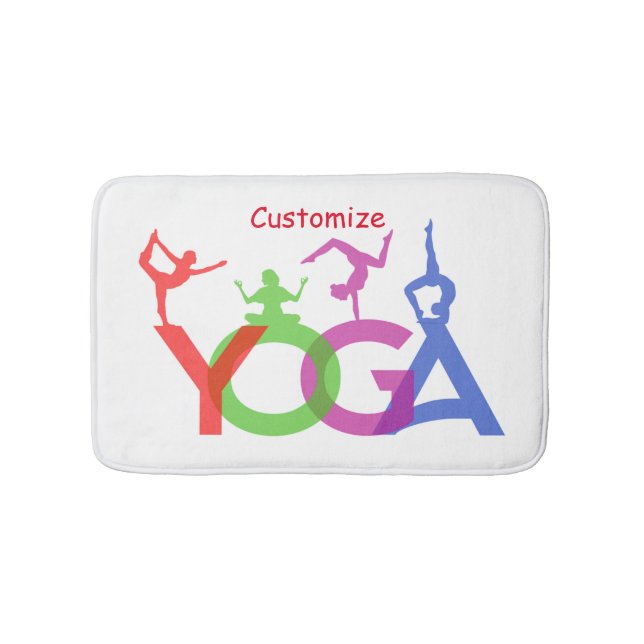 Tapis De Bain Yoga Poses Silhouettes Thunder_Cove (Devant)