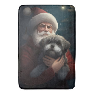 Tapis De Bain Yorkipoo avec Noël Festif du Père Noël