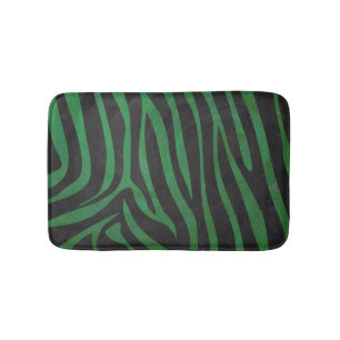Tapis De Bain Zebra Black et Green Print