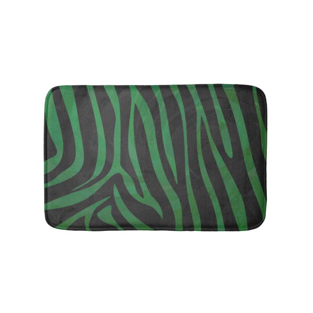 Tapis De Bain Zebra Black et Green Print (Devant)