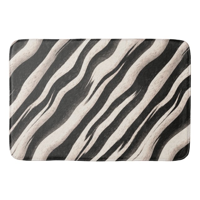 Tapis De Bain Zebra raye une texture transparente + vos idées (Devant)