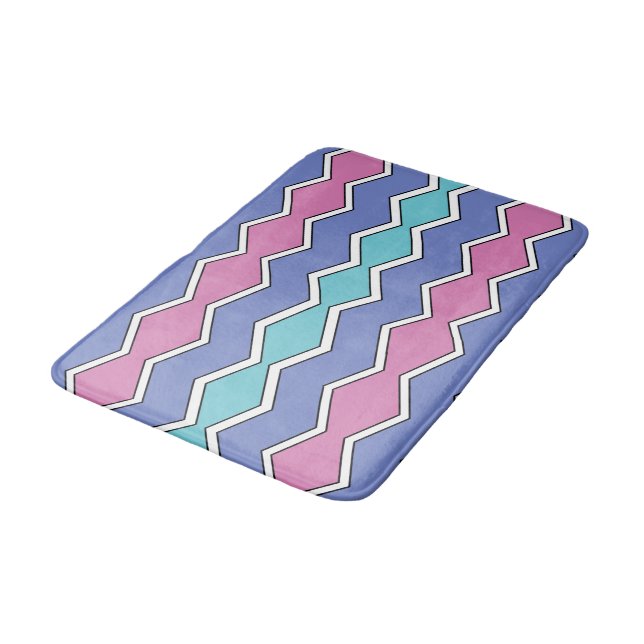 Tapis De Bain ZigZag, des sommets vibrants (Angle)