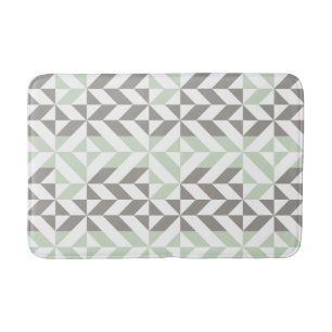 Tapis De Bain ZigZag géométrique Sage Green et Silver
