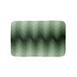 Tapis De Bain Zigzag vert foncé et menthe. lancer l'oreiller