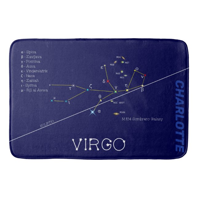 Tapis De Bain Zodiac Constellation Virgo (Devant)