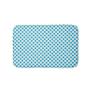 Tapis De Bain Zones bleues turquoises sur fond blanc