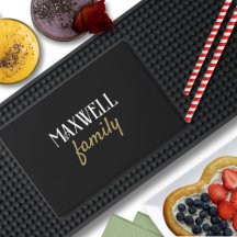 Nom de famille personnalisé en or blanc minimalist