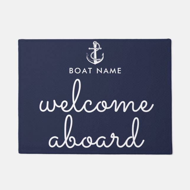 Tapis de Bienvenue à Bord Nom de Bateau Ancre Mari (Devant)
