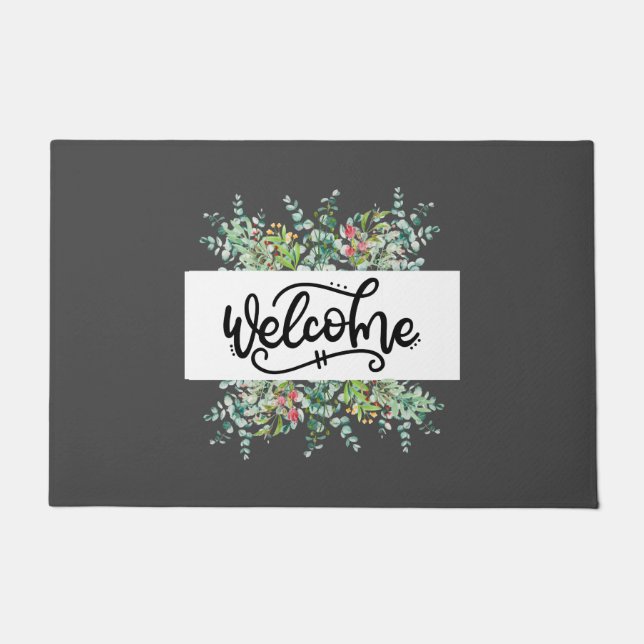 Tapis de bienvenue à motif floral (Devant)