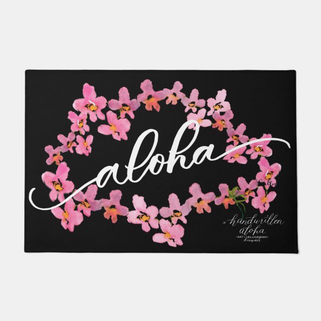 Tapis de bienvenue Aloha Orchidée (Devant)