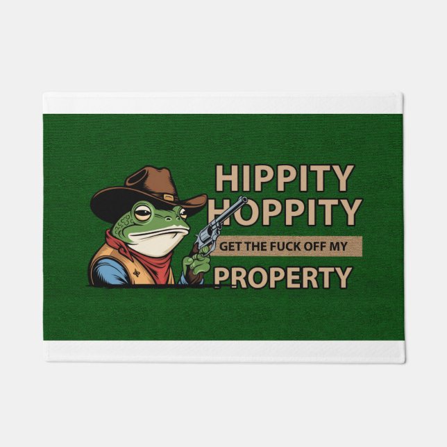 Tapis de bienvenue amusant – Hippity Hoppity Paill (Devant)