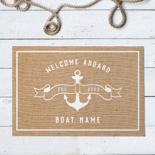 Tapis de Bienvenue Ancre Naútica Toile de Jute et 