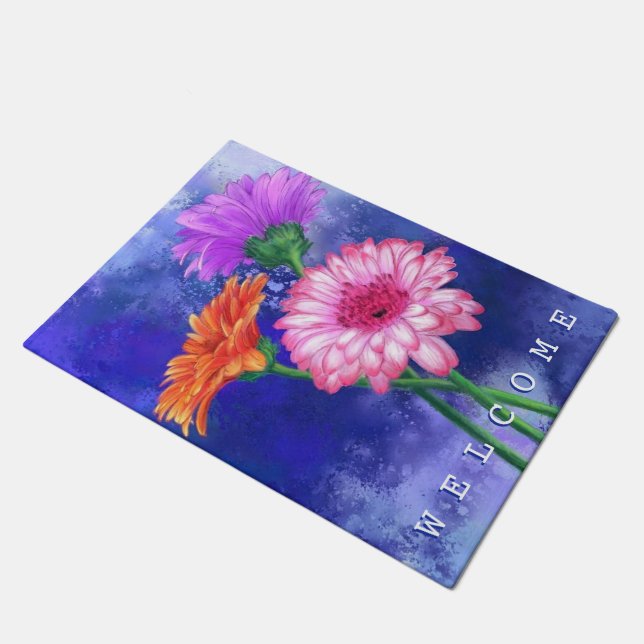Tapis de bienvenue aux Gerbera Daisies (Incliné)