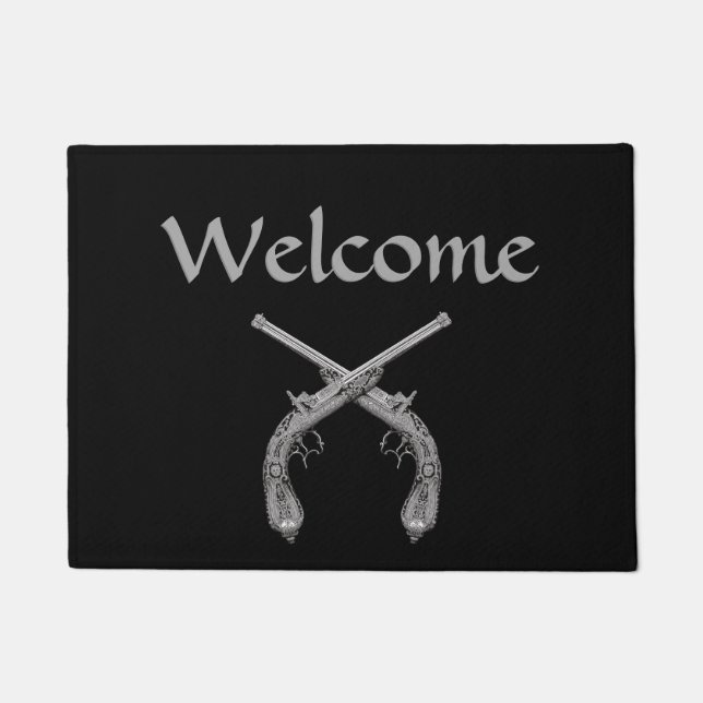 Tapis de bienvenue aux pistolets croisés (Devant)