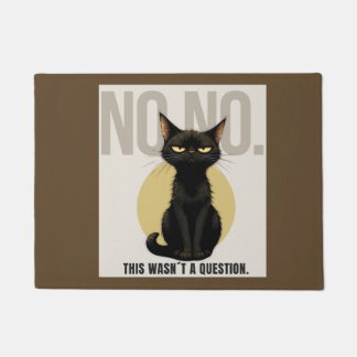 Tapis de bienvenue chat noir drôle – Chat NON NON