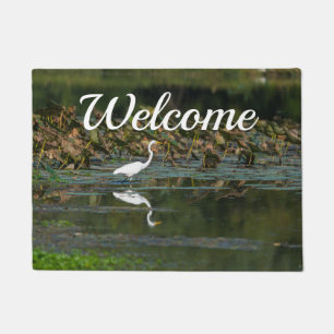 Tapis de bienvenue de la réflexion de l'aigle blan