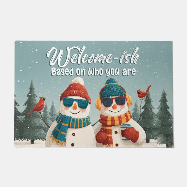 Tapis de bienvenue de Noël – Bienvenue pour les fê (Devant)