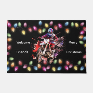Tapis de bienvenue de Noël Motocross