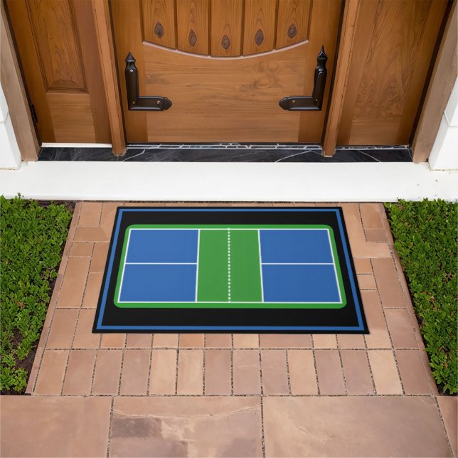 Tapis de bienvenue de terrain de pickleball - Bleu (De plein air)