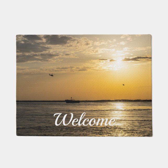 Tapis de bienvenue Destin Sunset et hélicoptères (Devant)