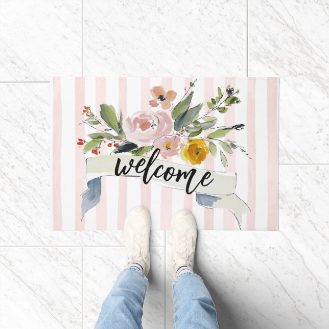 Tapis de Bienvenue Floral Aquarelle (Intérieur)
