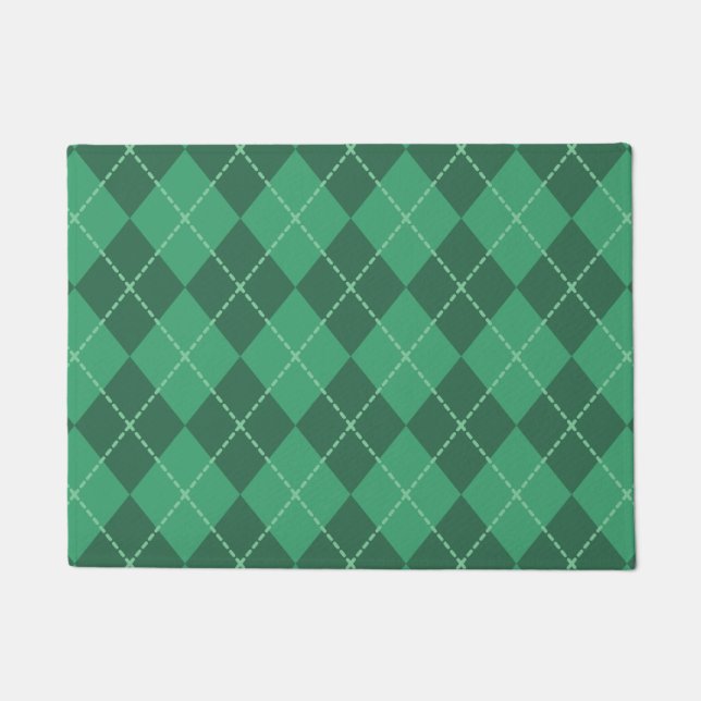 Tapis de bienvenue Green Argyle (Devant)