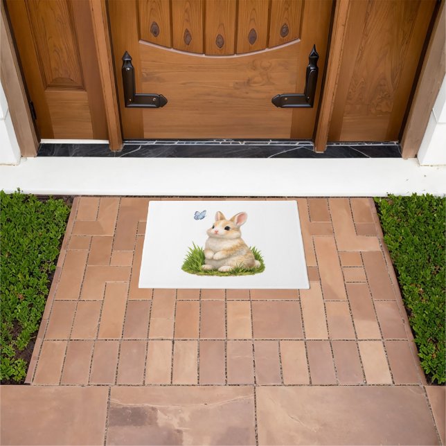 Tapis de bienvenue lapin mignon Nature  (De plein air)