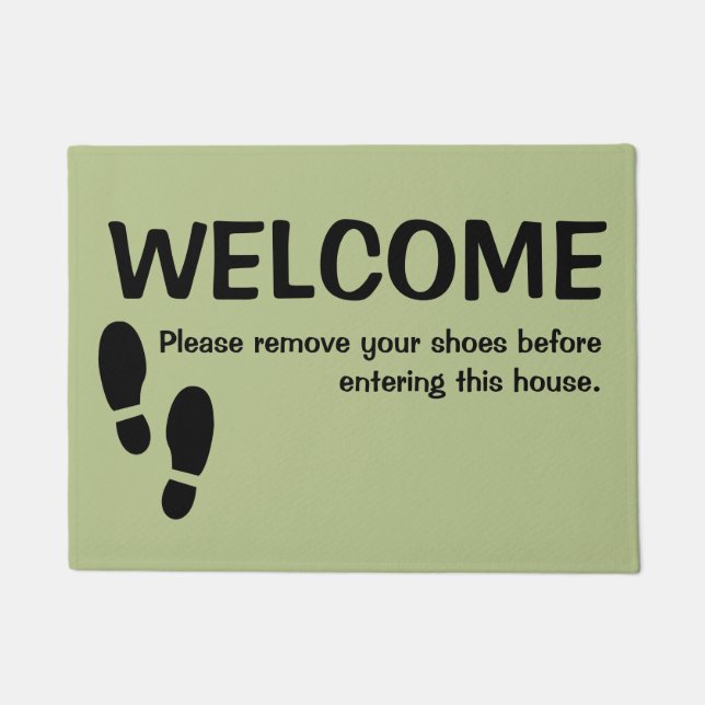 Tapis de Bienvenue Olive Enlevez Vos Chaussures S' (Devant)