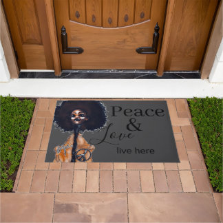 TAPIS DE BIENVENUE PAIX ET AMOUR
