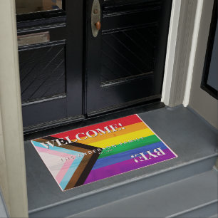 Tapis de bienvenue personnalisé Plage Arc-en-ciel