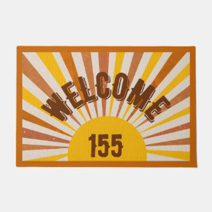 Tapis de bienvenue rétro avec rayons de soleil per