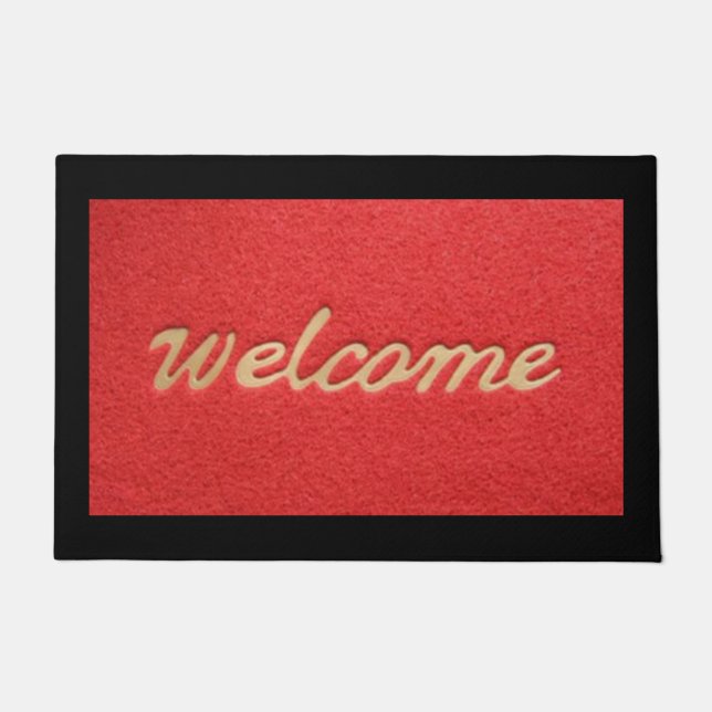 Tapis de bienvenue rouge or noir (Devant)