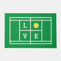 Tapis de bienvenue terrain de tennis d'amour pour