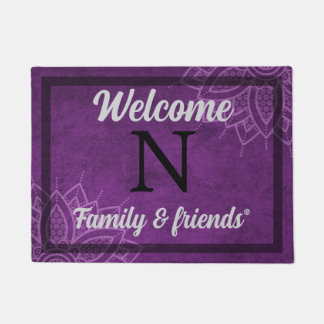 Tapis de bienvenue violet personnalisé