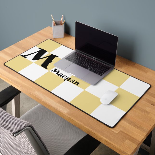 Tapis de bureau à motif à carreaux orange (Bureau 2)