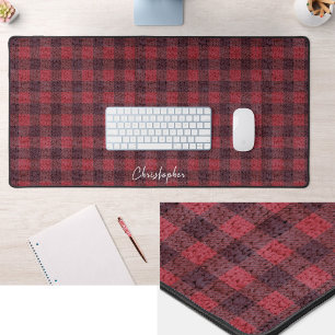 Tapis de bureau à motif carreaux de buffle en tric