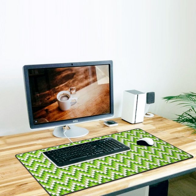Tapis de bureau à motif chevron vert (Créateur téléchargé)