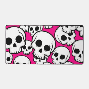 Tapis de bureau à motif crâne rose