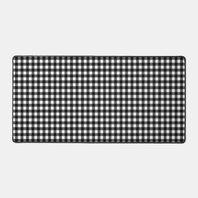Tapis de bureau à motif de buffle noir et blanc (Recto)