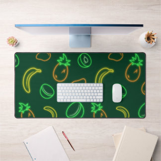 Tapis de bureau à motif de fruits tropicaux néon