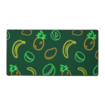 Tapis de bureau à motif de fruits tropicaux néon