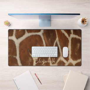 Tapis de bureau à motif fourrure de girafe avec no