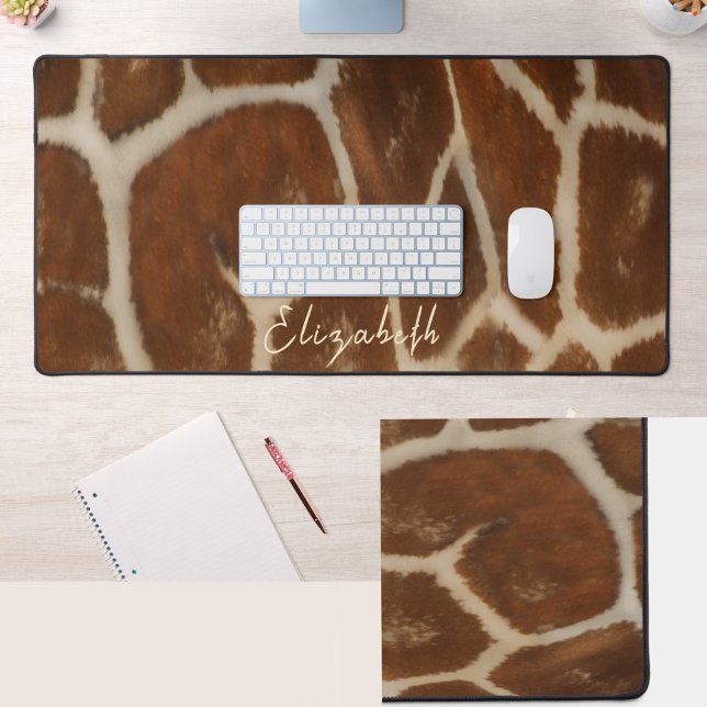 Tapis de bureau à motif fourrure de girafe avec no (Créateur téléchargé)
