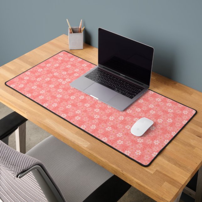 Tapis de bureau à pétale rose floral (Bureau 2)