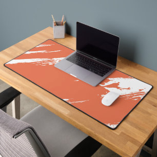 Tapis de bureau abstrait moderne en terre cuite et