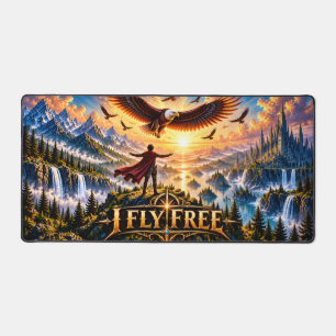 Tapis de bureau Aigle Fantasy Épique Je vole libre